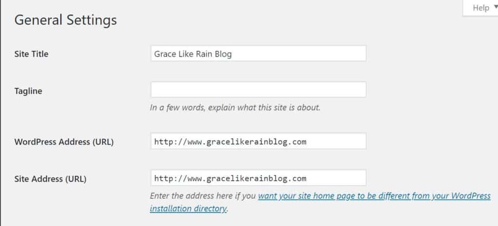 WordPress URL Setting