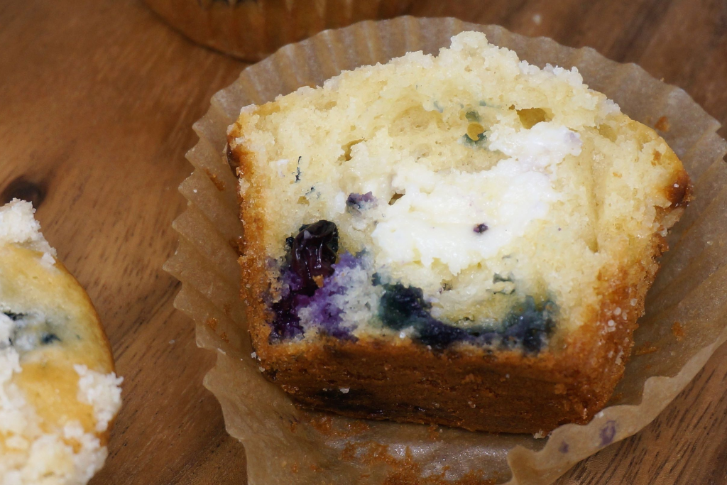 blueberry muffins with cream cheese filling