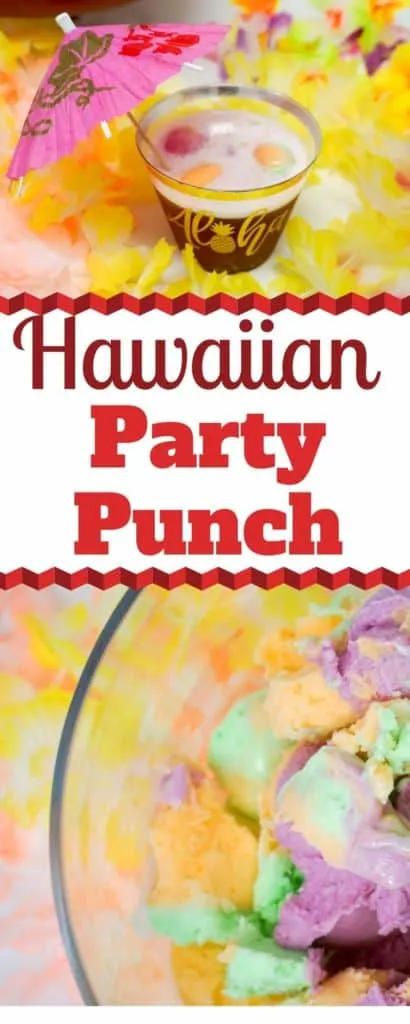 Hawaiian Party Punch made with Rainbow Sherbet