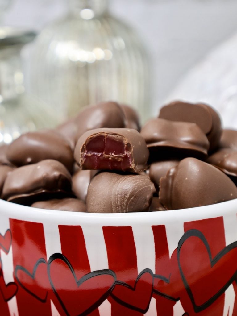Valentine Candy Recipes - Chocolate covered cherry hearts