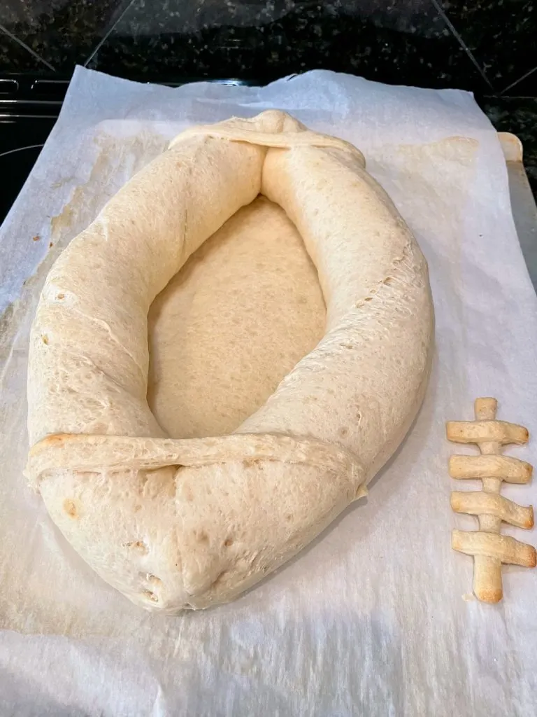 Pre-baked football bread bowl