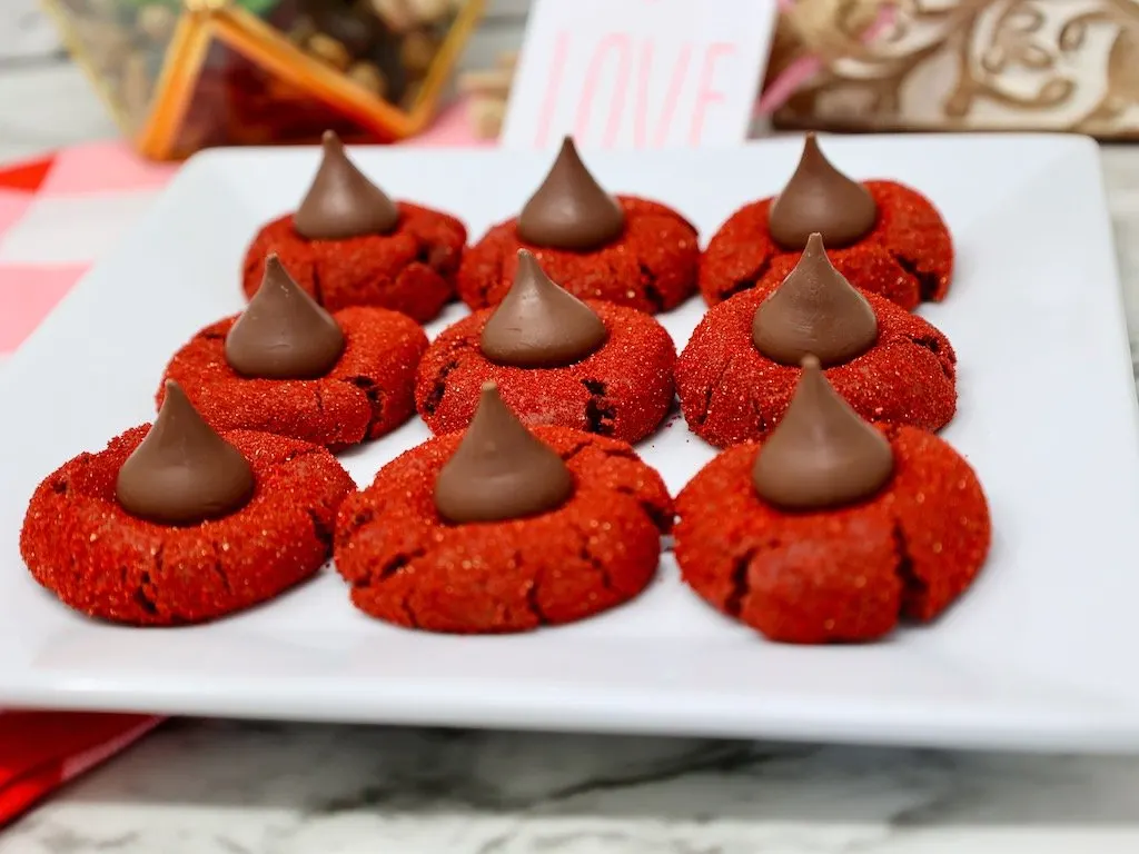 Red Velvet Chocolate Kiss Cookies