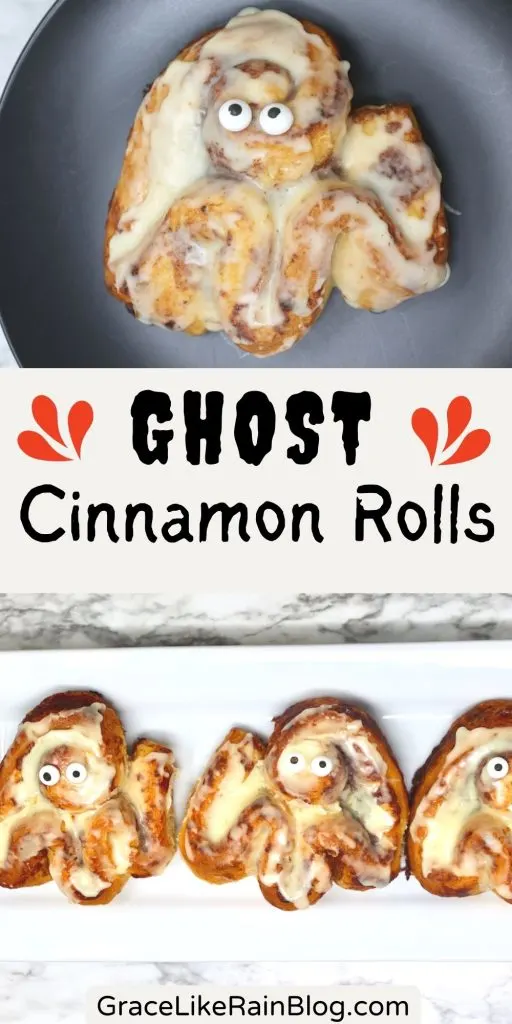 ghost shaped cinnamon rolls