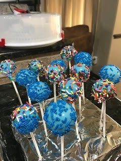 Blue Sprinkle Cake Pops