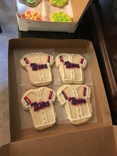 Texas Rangers jersey cookies