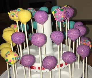 cake pops with sanding sugar