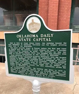 Oklahoma Daily State Capital Sign in Guthrie Oklahoma