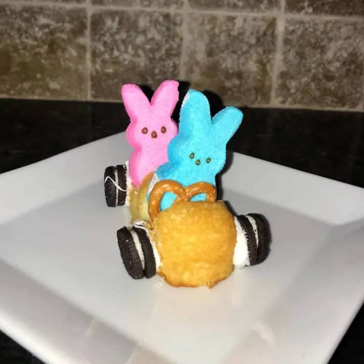 Pink Blue Easter Bunny Peep Race Car