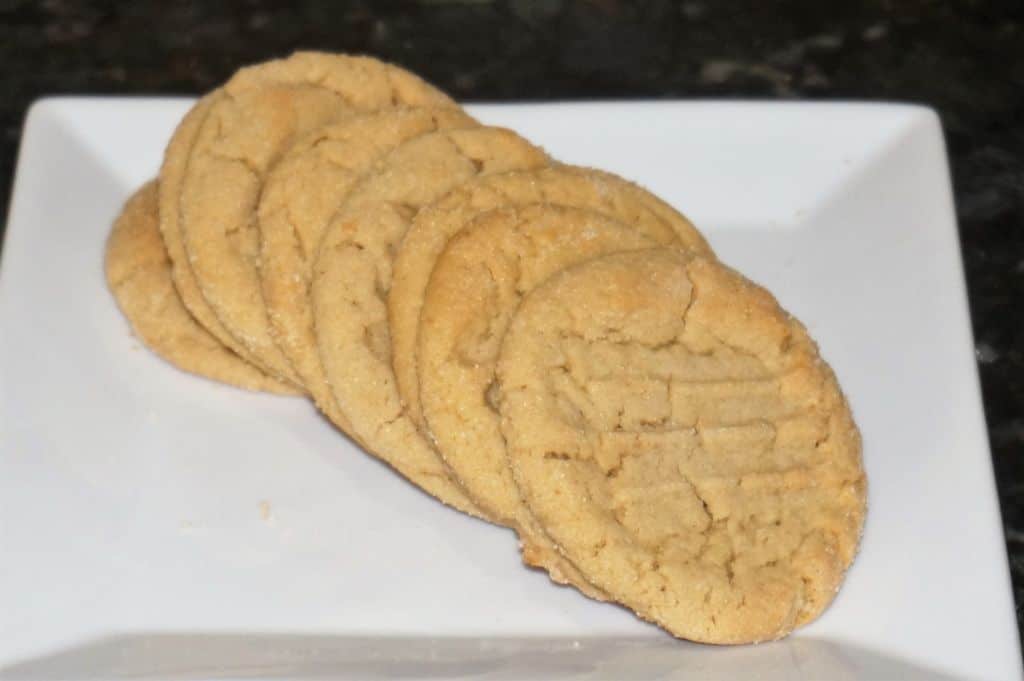 row of peanut butter cookies