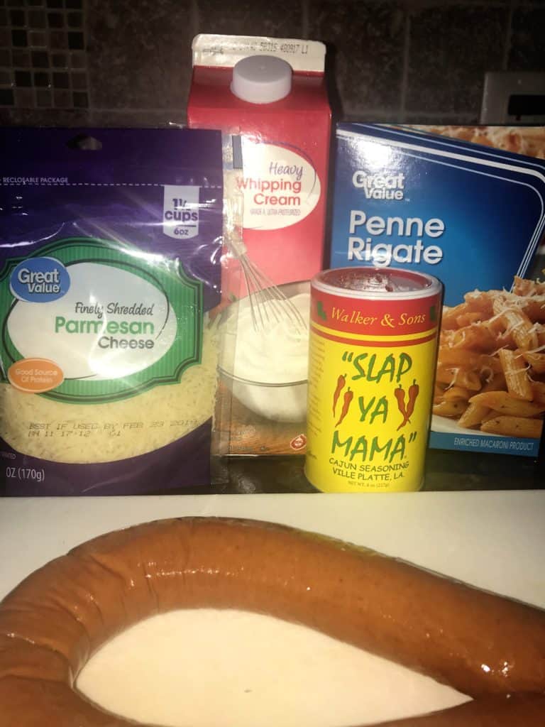 Creamy Sausage Alfredo Ingredients