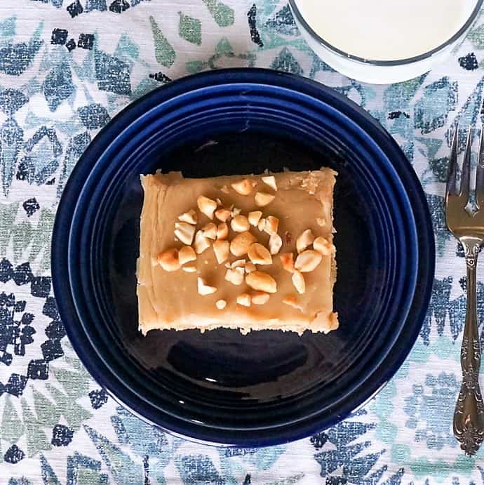 Peanut Butter Sheet Cake with Peanut Butter Icing