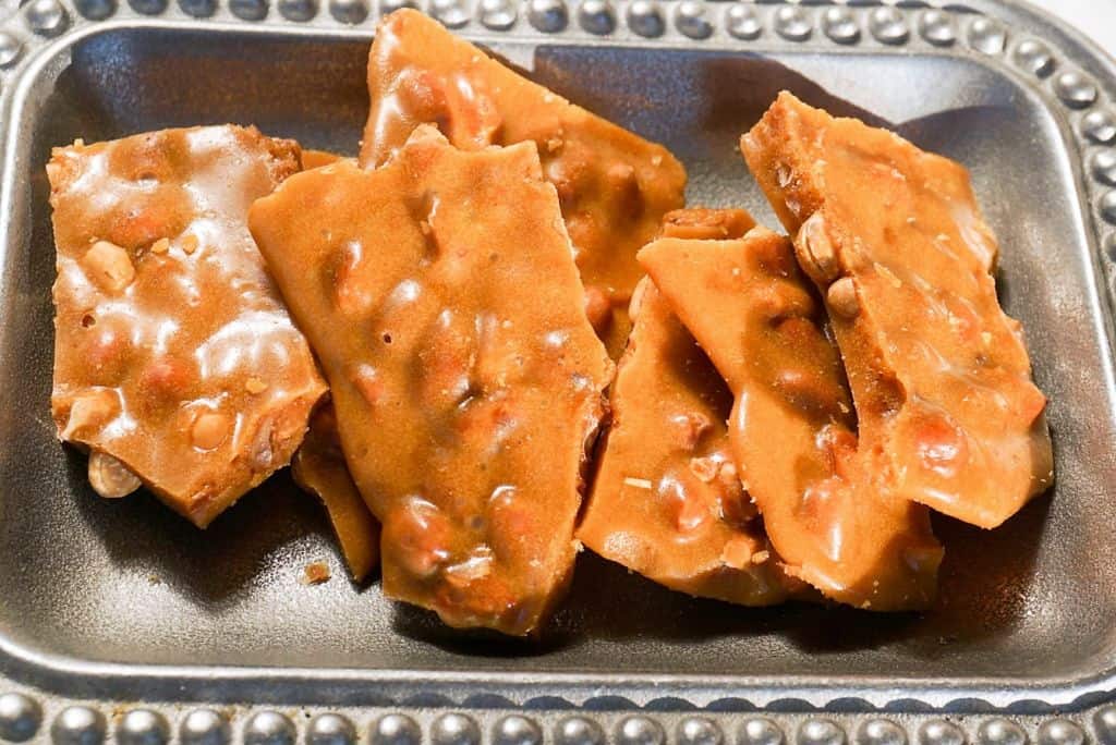 Pieces of Buttery Peanut Brittle
