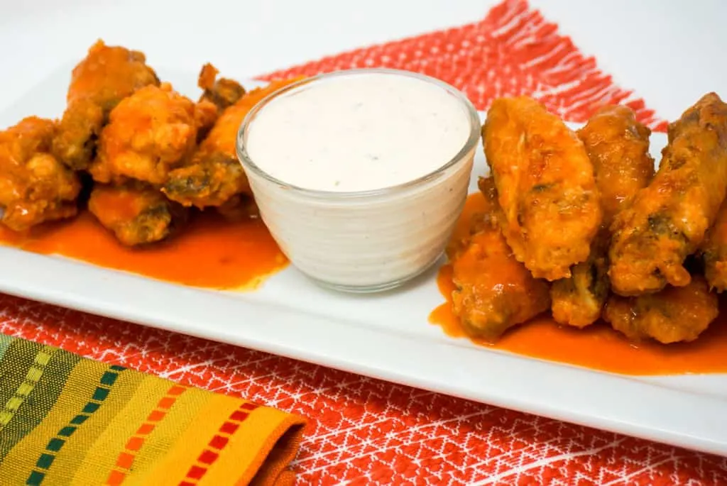 Air Fryer Buffalo Chicken Wings with Ranch Dressing