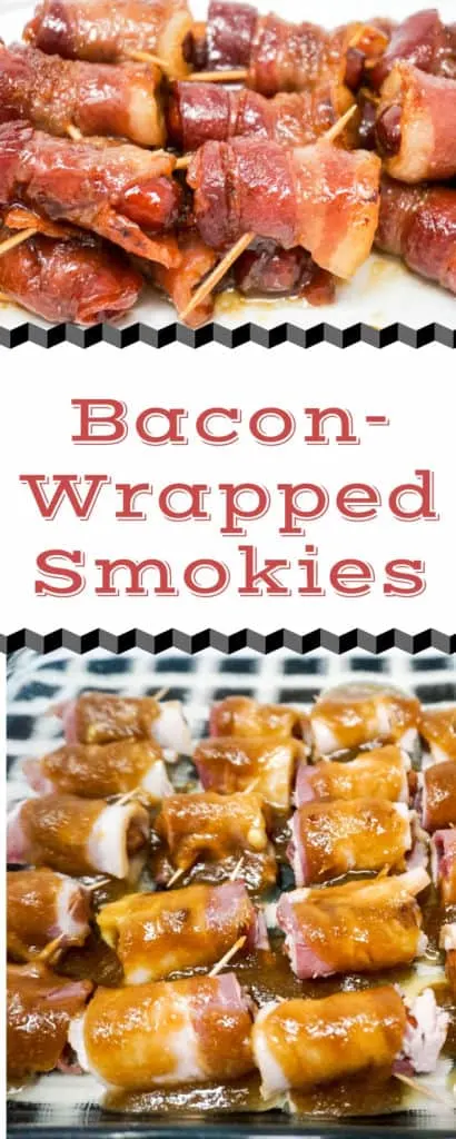 bacon wrapped little smokies with brown sugar and butter