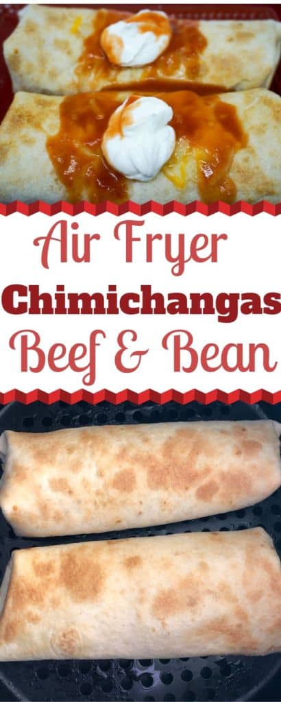 Air Fryer Beef and Bean Chimicchangas