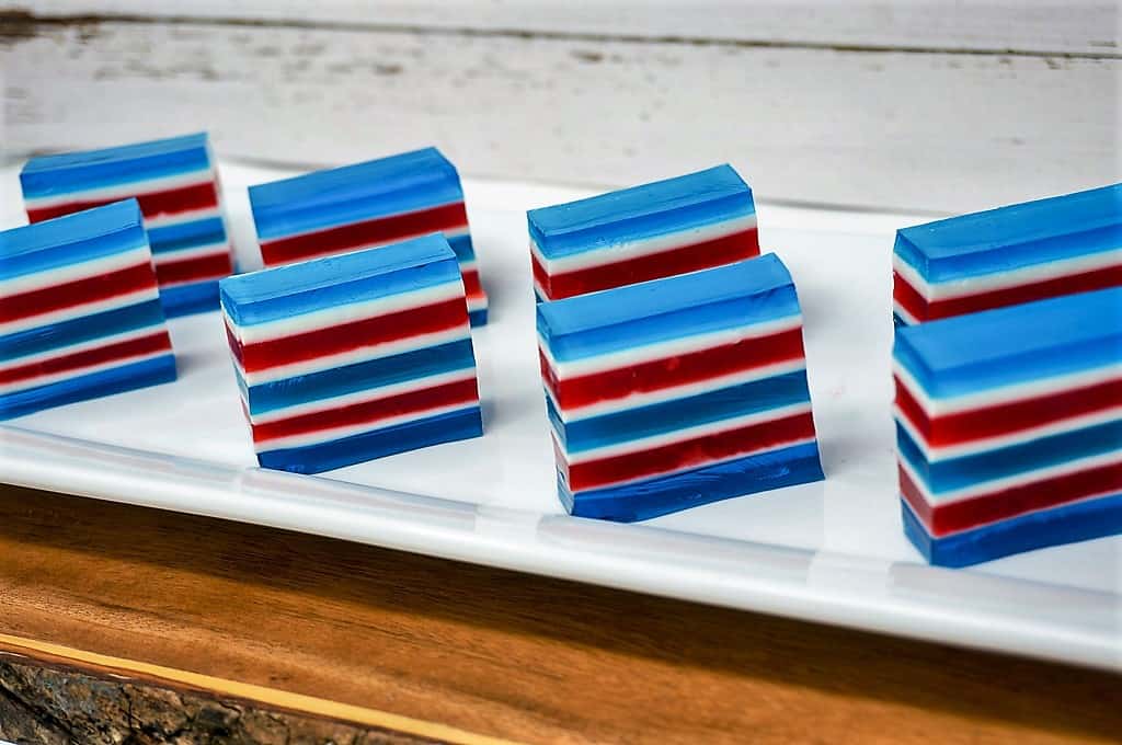 Red White and Blue Layered Jello