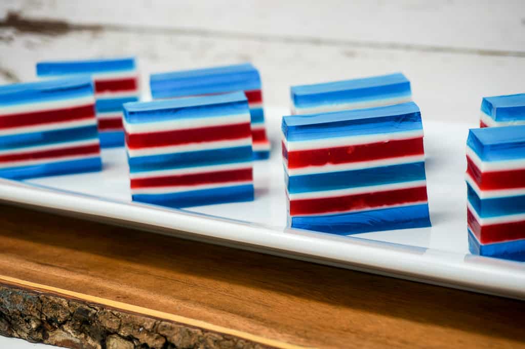 Red White and Blue Layered Jello