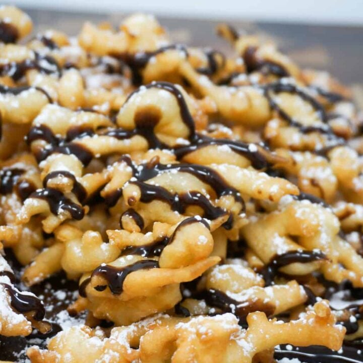 Funnel Cake with Chocolate Sauce