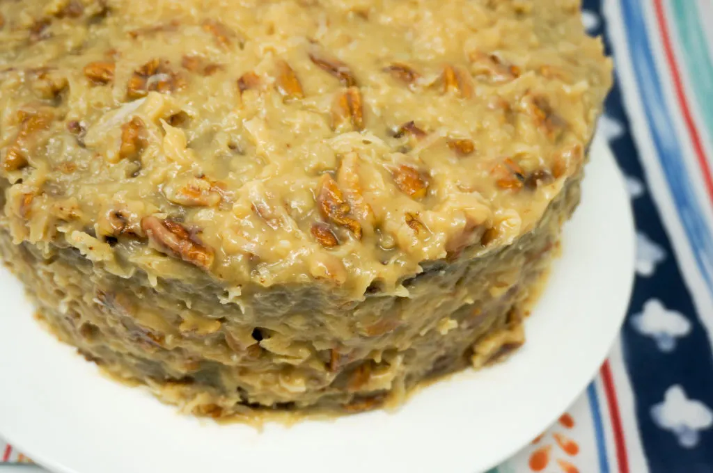 German Chocolate Cake with Coconut Pecan Frosting