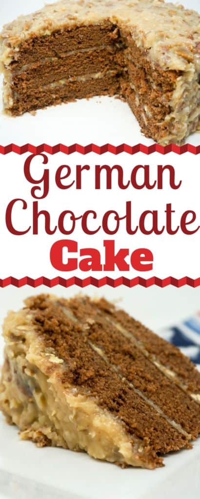German Chocolate Cake with Coconut Pecan Frosting