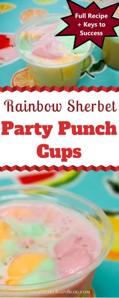 Rainbow Sherbet Punch with Lemonade