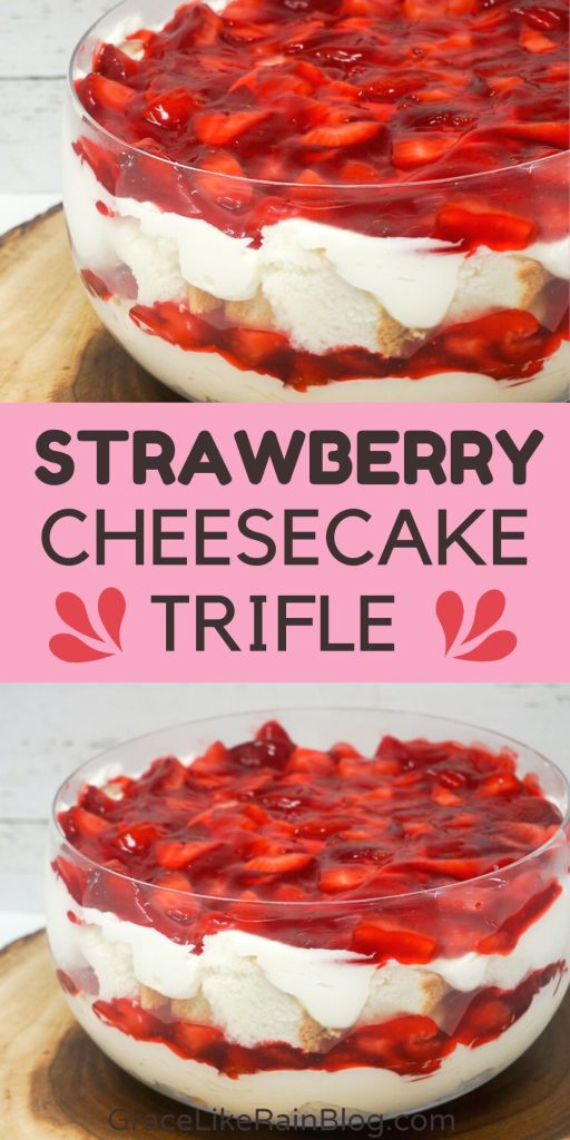 Strawberry Cheesecake Trifle Angel Food Cake