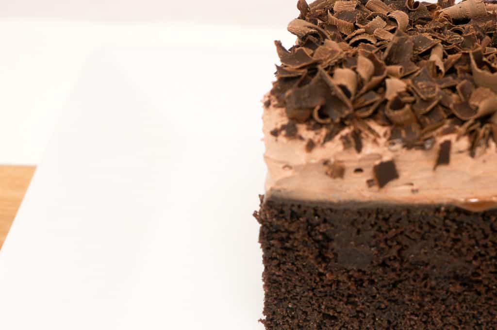 Dark Chocolate Poke Cake