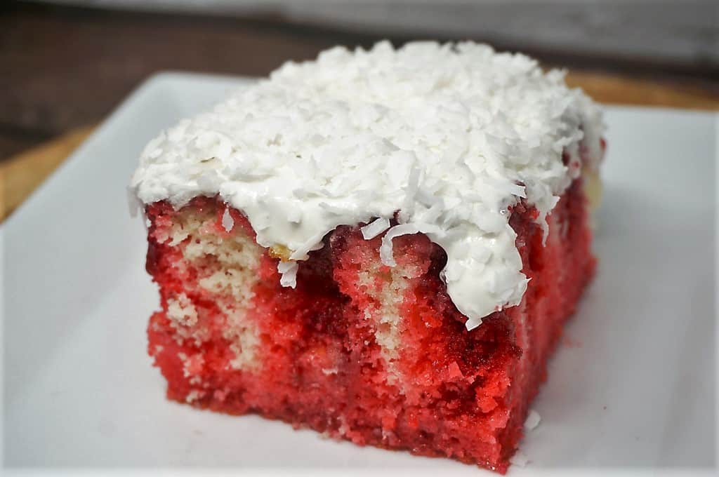 Raspberry Zinger Poke Cake - Dessert Recipe for 4th of July