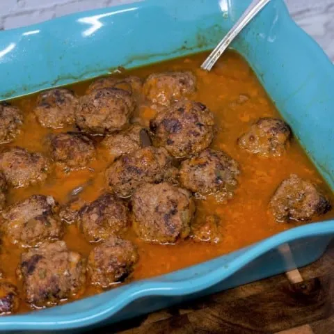 Homemade Meatballs in Mushroom Gravy