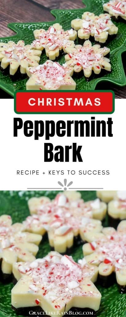 Christmas Peppermint Bark with White and Dark Chocolate