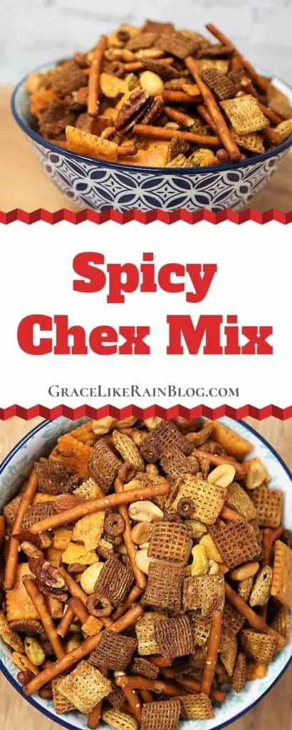 Spicy Chex Mix with Nuts and Pretzels