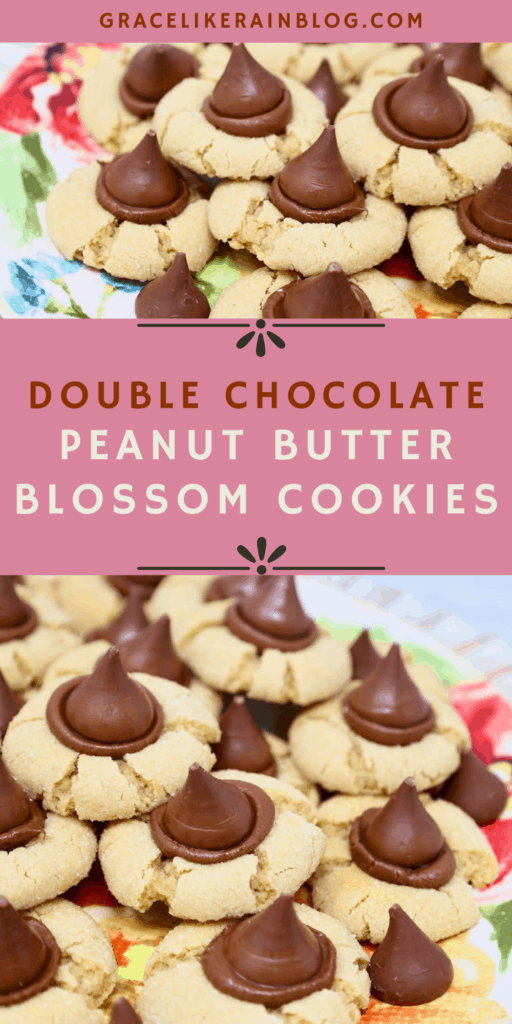 Double Chocolate Peanut Butter Blossom Cookies