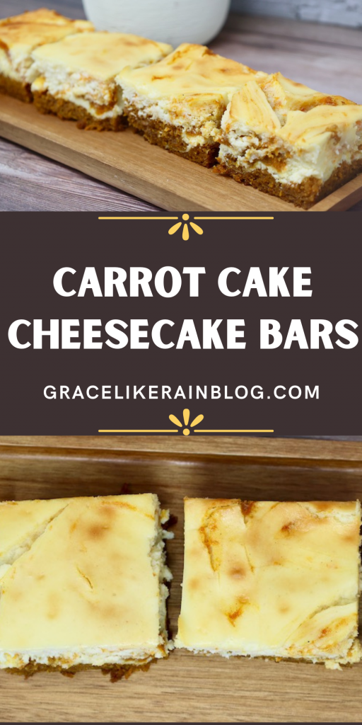 Carrot Cake Swirled Cheesecake Bars