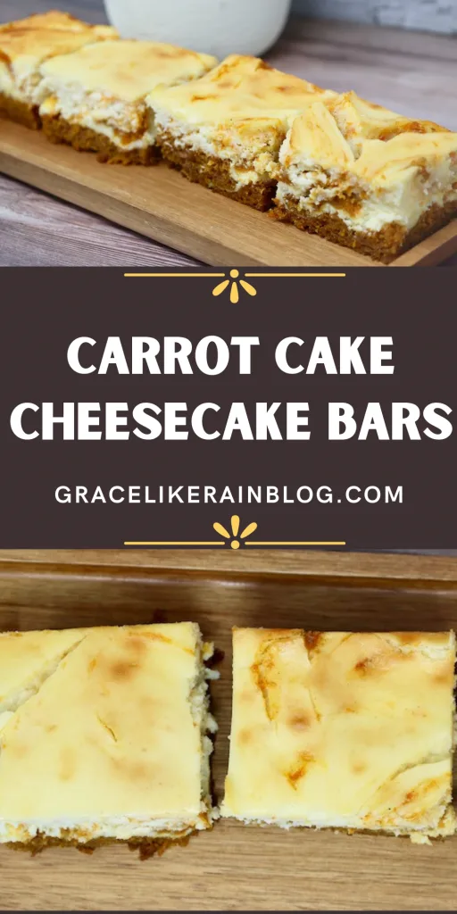 Carrot Cake Swirled Cheesecake Bars