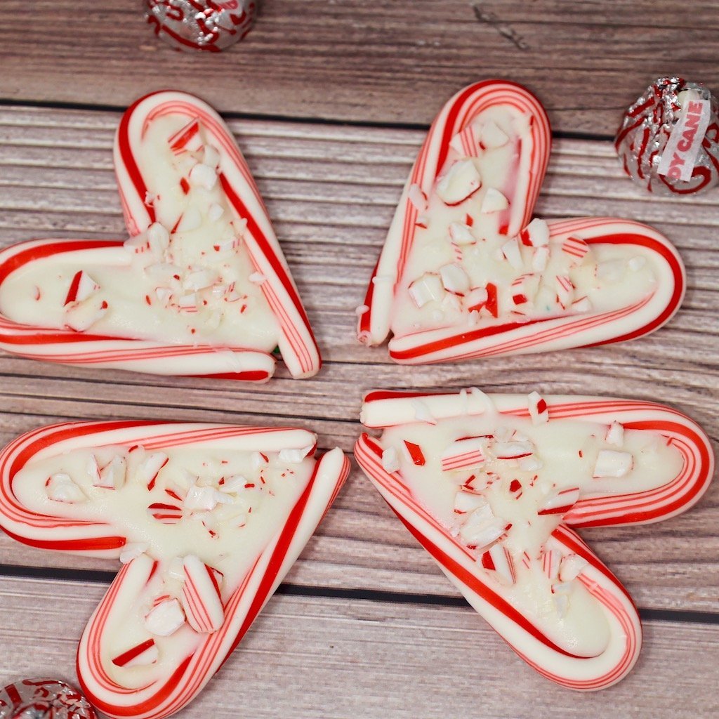 peppermint candy hearts with white chocolate