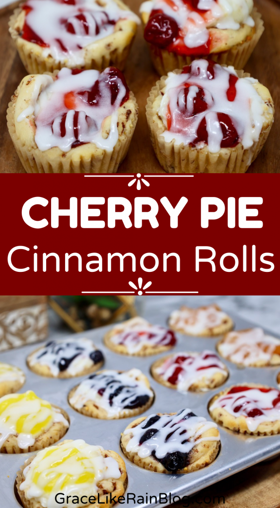 Cherry Pie Cinnamon Roll Cups