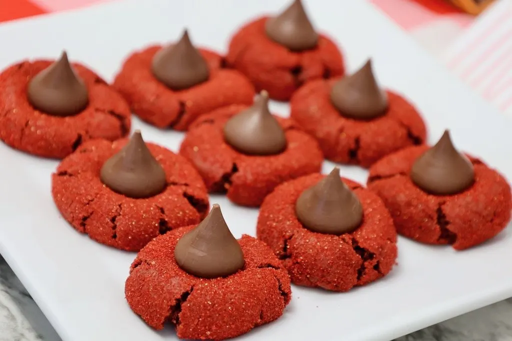 Red Velvet Chocolate Kiss Cookies
