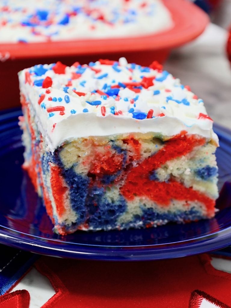 Patriotic poke cake
