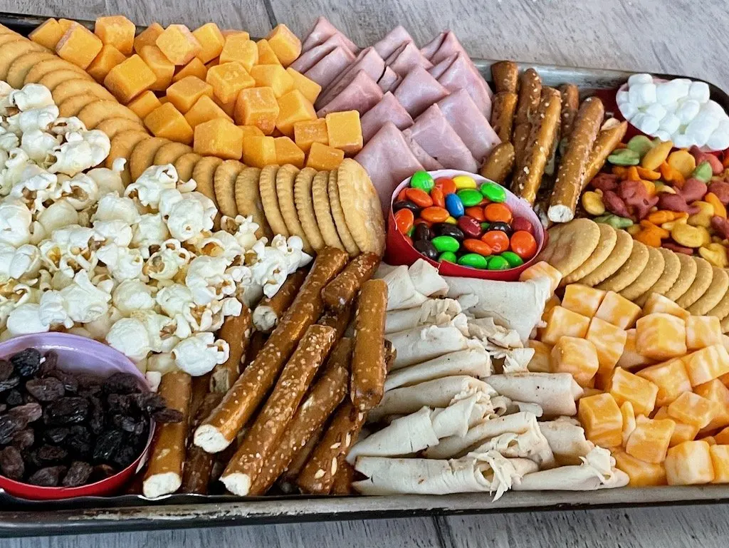 Charcuterie snack board for kids