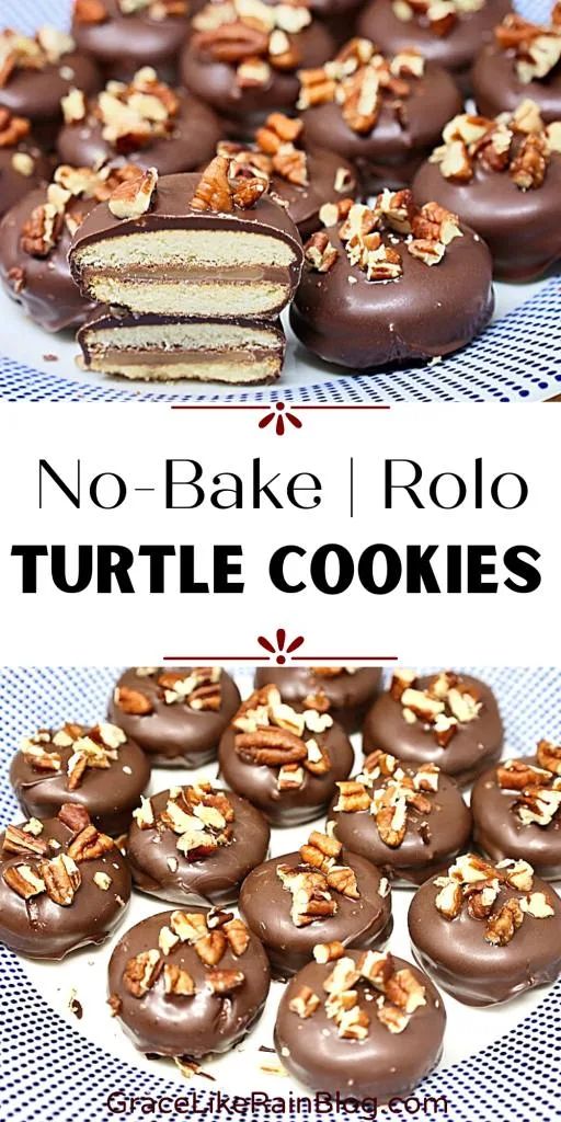 No Bake Rolo Turtle Cookies