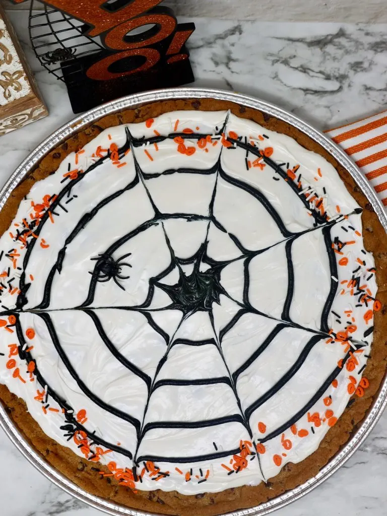 Spider Web Cookie Cake for Halloween recipe