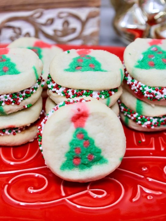 Cute Christmas Tree Sandwich Cookies