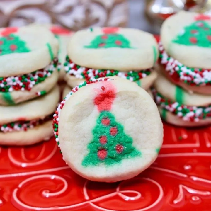 Christmas Tree Sandwich Cookies