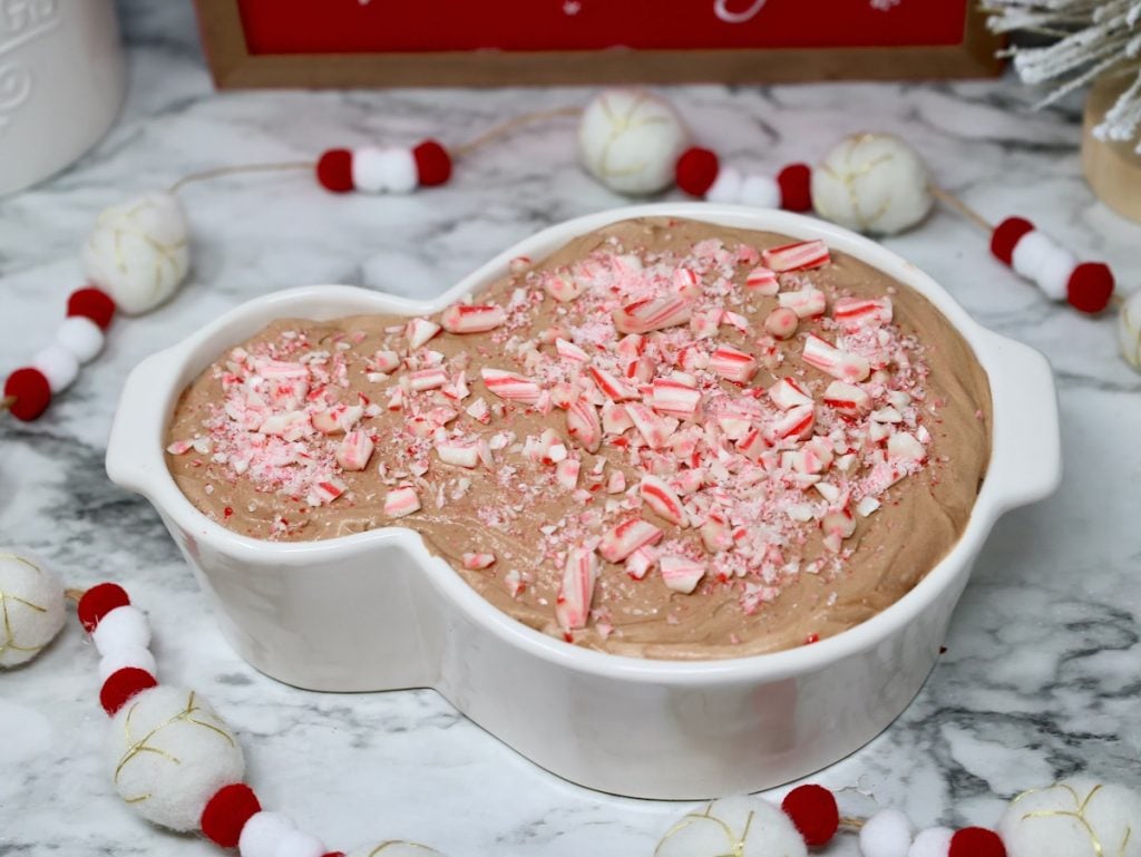 Peppermint Mocha Dip with candy canes