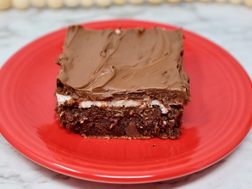 Peppermint Patty Brownies recipe with frosting