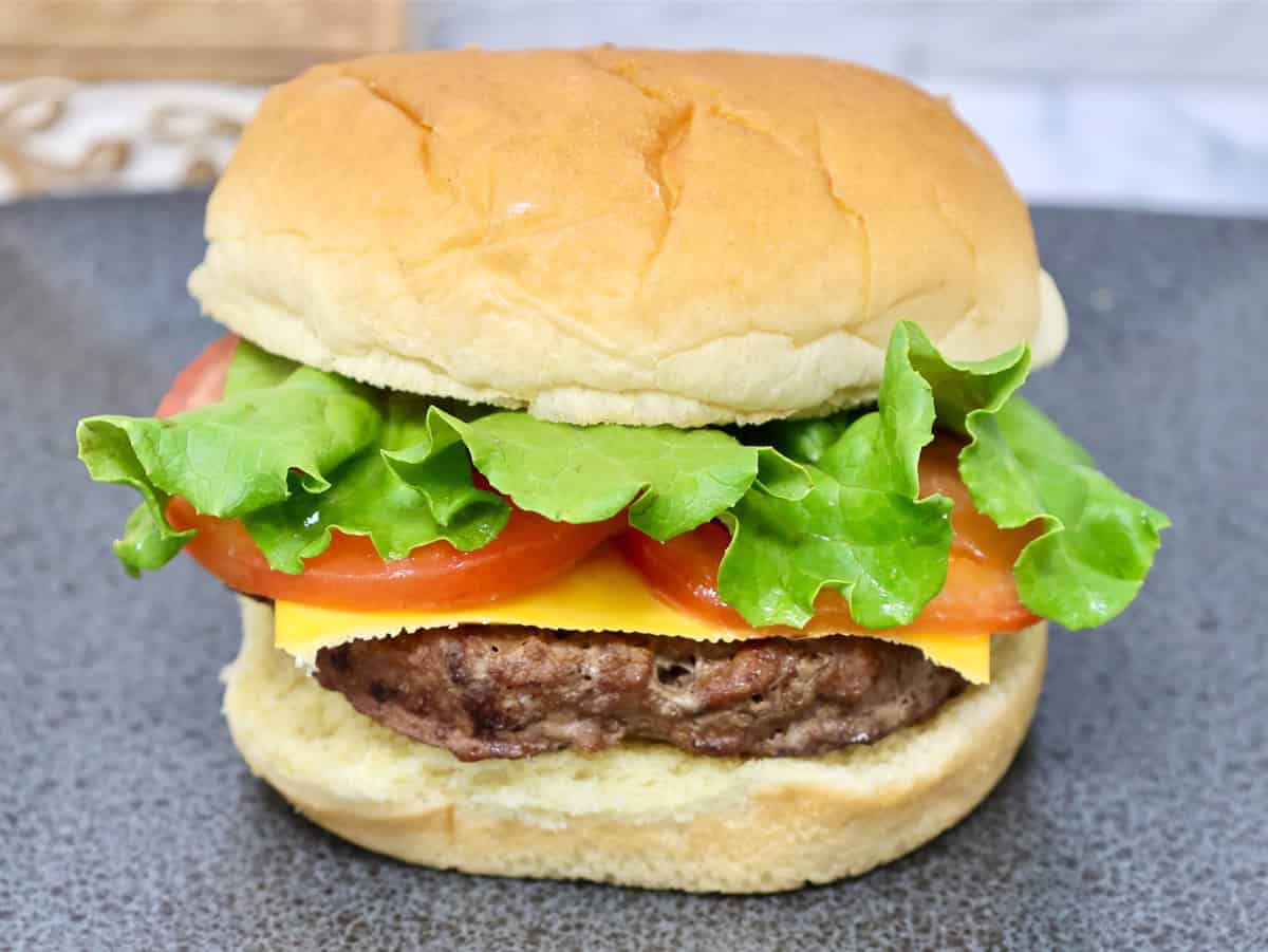 baked hamburgers on a soft bun