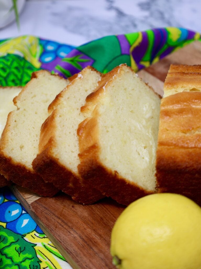 light and fluffy lemon bread with a cream cheese swirl