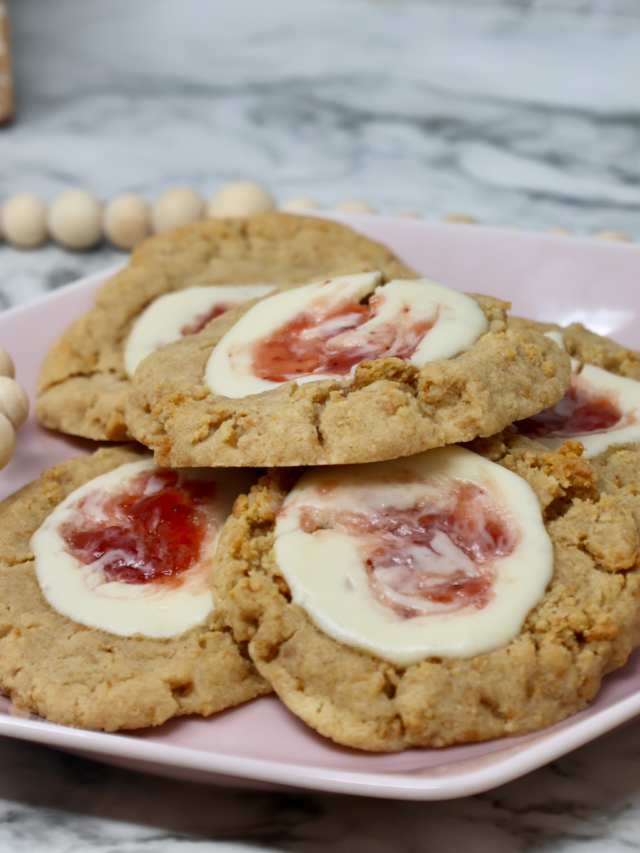 Raspberry Cheesecake Thumbprint Cookies - Grace Like Rain Blog