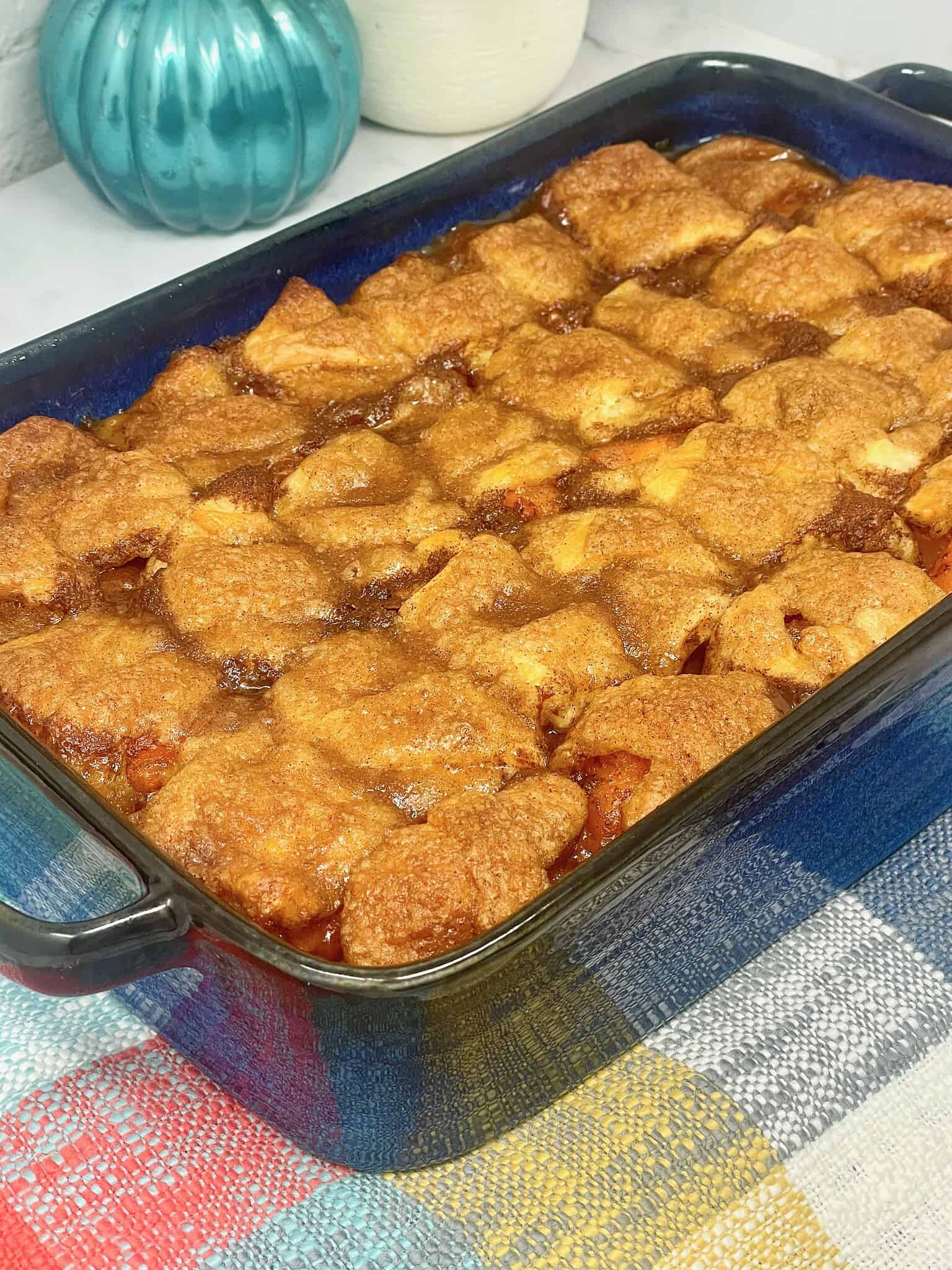 sweet potato dumplings in a casserole dish