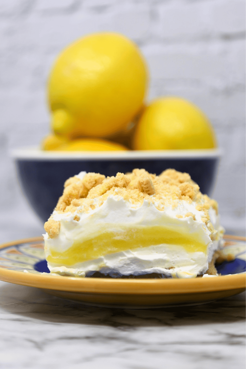 lemon delight on a serving plate for easter dinner